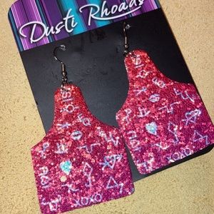 Cow tag earrings